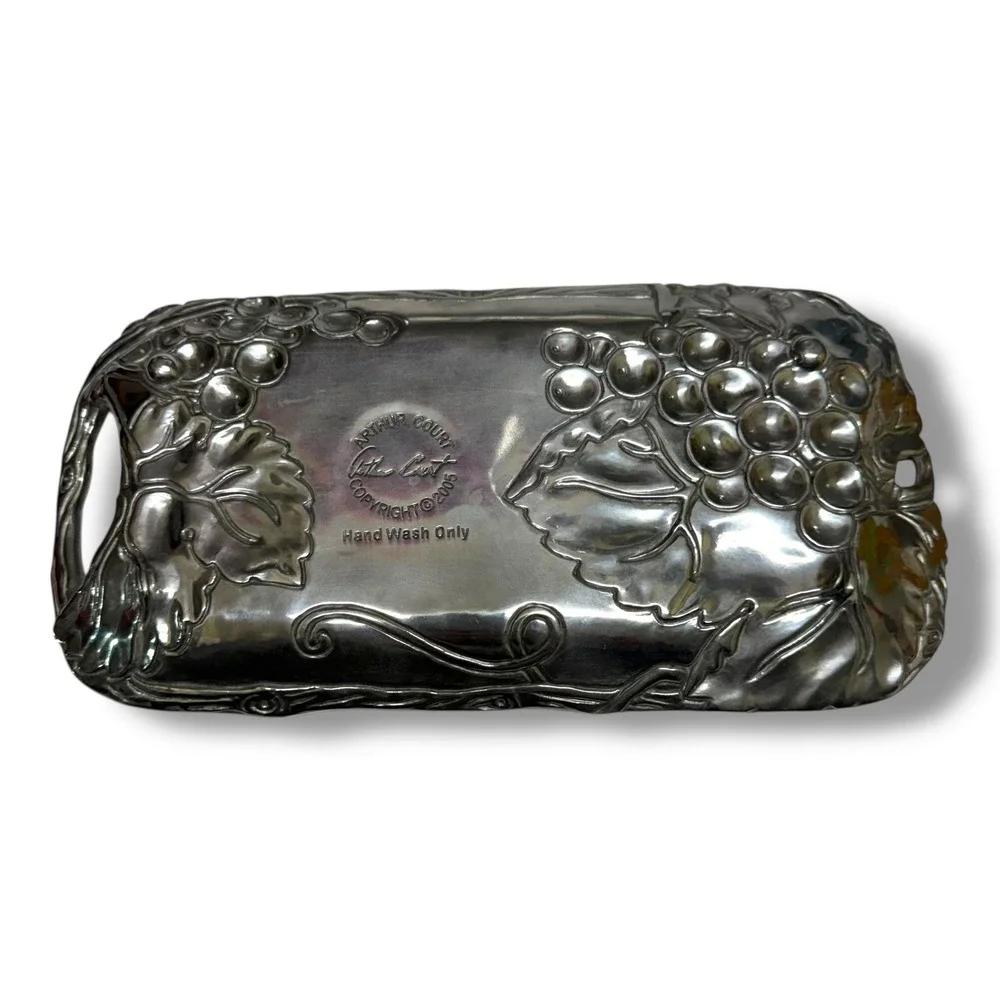 Arthur Court Grapevine Tray Handle‎ Dish Aluminum Bread Serveware Decor